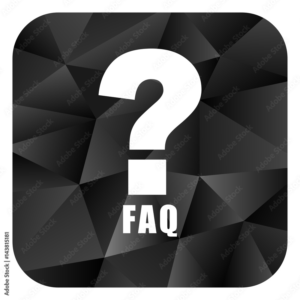Aufkleber faq black color web modern brillant design square internet icon on white background.