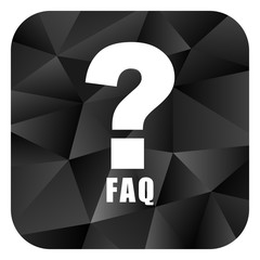 Faq black color web modern brillant design square internet icon on white background.