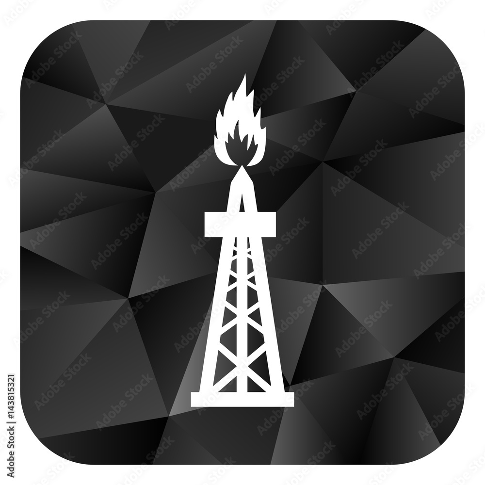 Poster gas black color web modern brillant design square internet icon on white background.