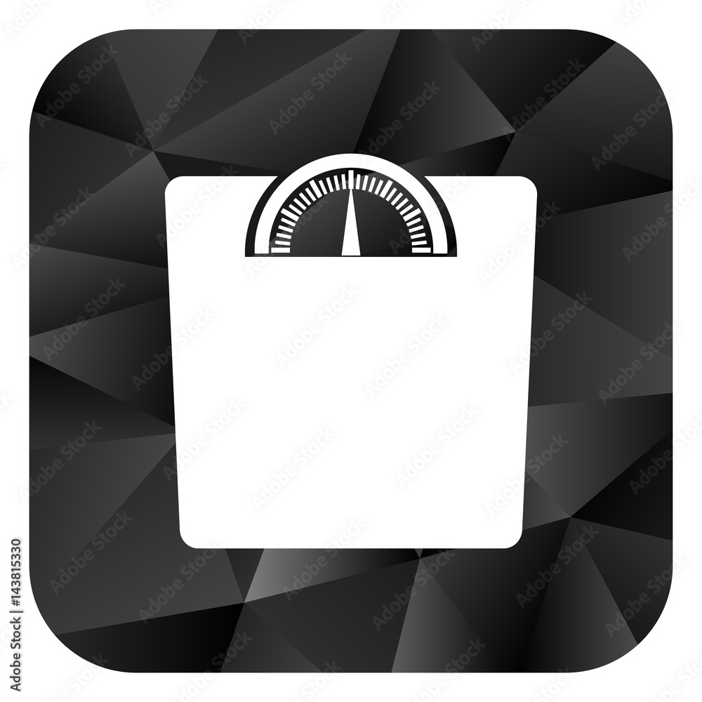 Poster weight black color web modern brillant design square internet icon on white background.