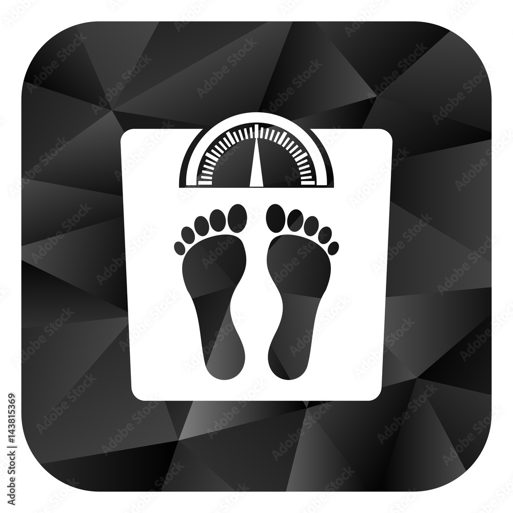 Poster weight black color web modern brillant design square internet icon on white background.
