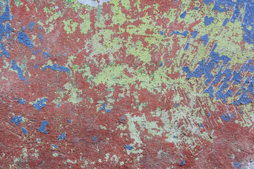 Close up colorful damaged cement plaster texture