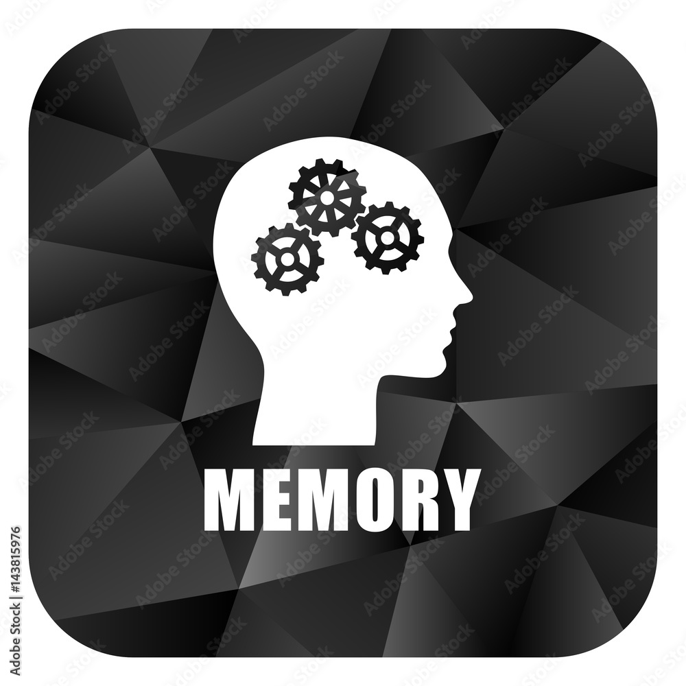 Poster Memory black color web modern brillant design square internet icon on white background.