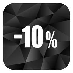 10 percent sale retail black color web modern brillant design square internet icon on white background.