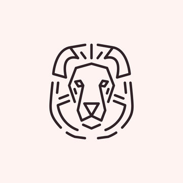 Modern lion icon, head. Line design. Vector illustration EPS 10