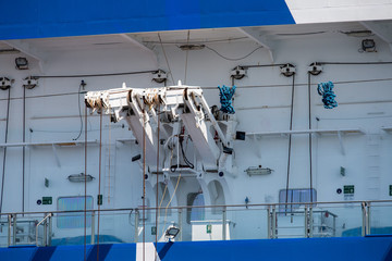 cruise ship lifeboat crane detail