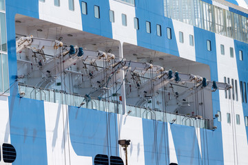 cruise ship lifeboat crane detail