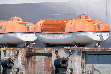 cruise ship lifeboat crane detail