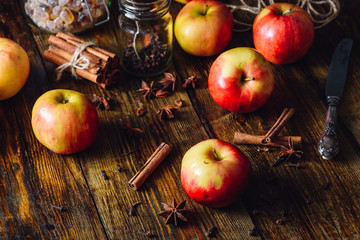 Red Apples with Different Spices.