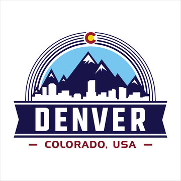 Denver Colorado - Vector And Illustration.