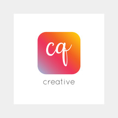 CQ logo, vector. Useful as branding symbol, app icon, alphabet element, clip-art.