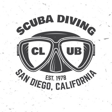 Scuba diving club. Vector illustration.