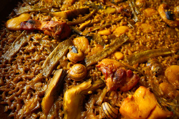 Valencian Paella with chicken and rabbit