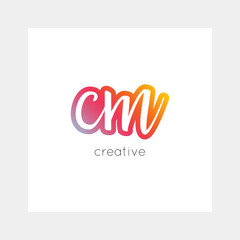 CM logo, vector. Useful as branding symbol, app icon, alphabet element, clip-art.