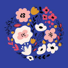 Hand drawn Fantasy flowers.