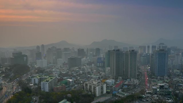 Panorama of Seoul city, Korea 
