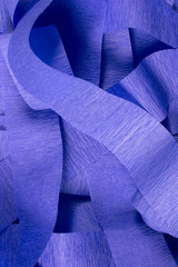 This is a photograph of Blue Crepe paper streamers