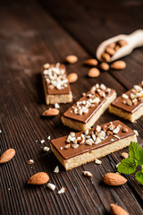 Almond shortbread sticks with chocolate glaze