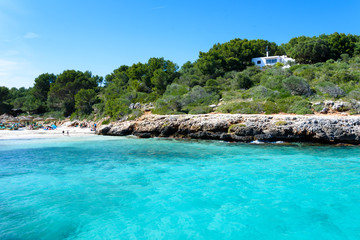 Fototapeta na wymiar Cala Sa Nau - beautiful bay and beach on Mallorca, Spain - Europe