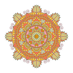 Naklejka premium Flower Mandalas. Vintage decorative elements. Oriental pattern, vector illustration. Islam, Arabic, Indian, turkish, pakistan, chinese, ottoman motifs