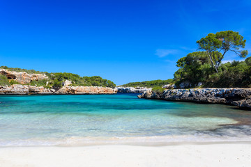 Fototapeta na wymiar Cala Sa Nau - beautiful bay and beach on Mallorca, Spain - Europe