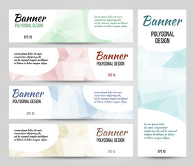 Low poly banners set