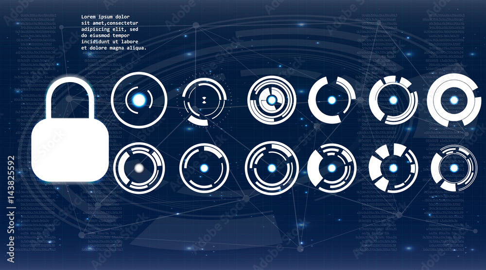 Aufkleber safety screen.futuristic user interface. abstract virtual graphic touch user interface. hud. hi-tech