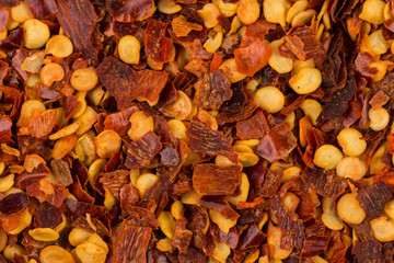 Pile of a crushed red pepper