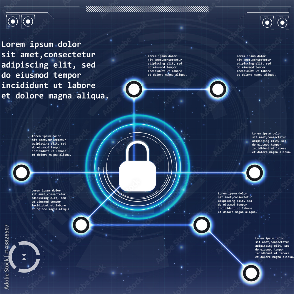 Aufkleber safety screen.futuristic user interface. abstract virtual graphic touch user interface. hud. hi-tech