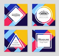 Obraz premium Abstract vector layout background set. For art template design, list, front page, mockup brochure theme style, banner, idea, cover, booklet, print, flyer, book, blank, card, ad, sign, sheet,, a4