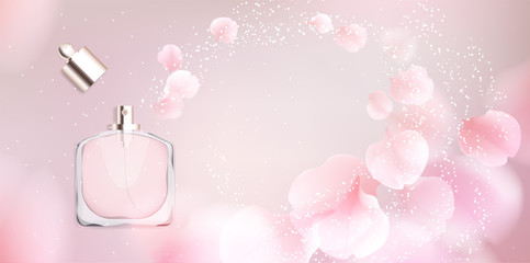 Toilet water perfume bottle vector illustration