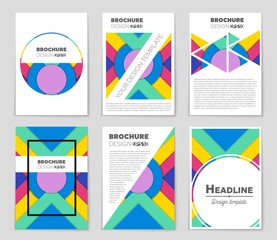 Fototapeta premium Abstract vector layout background set. For art template design, list, front page, mockup brochure theme style, banner, idea, cover, booklet, print, flyer, book, blank, card, ad, sign, sheet,, a4