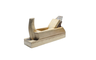 Wooden plane on a white background