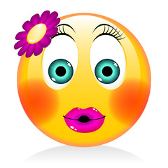 Yellow emoji - woman, girl