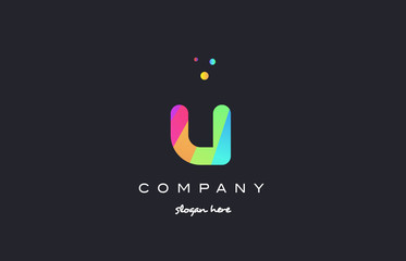 u colored rainbow creative colors alphabet letter logo icon © dragomirescu