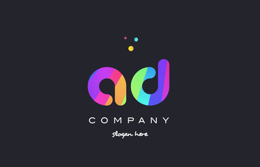 ad a d  colored rainbow creative colors alphabet letter logo icon