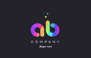 ab a b  colored rainbow creative colors alphabet letter logo icon