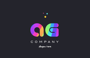 ag a g  colored rainbow creative colors alphabet letter logo icon