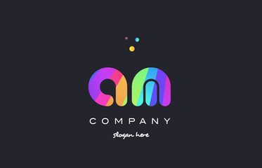 am a m  colored rainbow creative colors alphabet letter logo icon