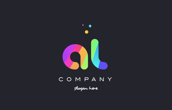 al a l  colored rainbow creative colors alphabet letter logo icon