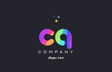 cq c q  colored rainbow creative colors alphabet letter logo icon