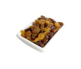 Raisins in a plate. breakfast. Healthy food, diet.