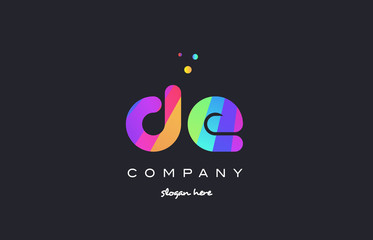 de d e  colored rainbow creative colors alphabet letter logo icon