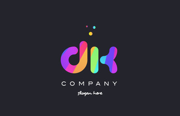 dk d k  colored rainbow creative colors alphabet letter logo icon