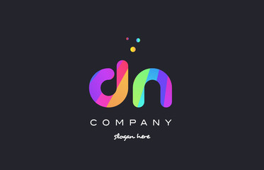 dn d n  colored rainbow creative colors alphabet letter logo icon