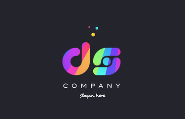 ds d s  colored rainbow creative colors alphabet letter logo icon