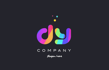Obraz premium dy d y colored rainbow creative colors alphabet letter logo icon