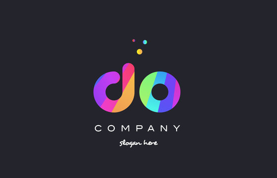 do d o  colored rainbow creative colors alphabet letter logo icon