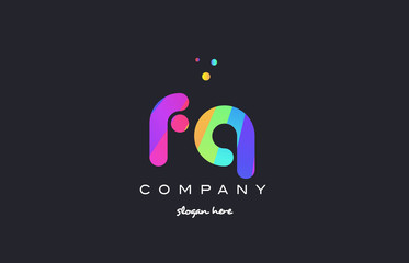 fq f q  colored rainbow creative colors alphabet letter logo icon
