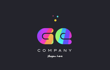 ge g e  colored rainbow creative colors alphabet letter logo icon